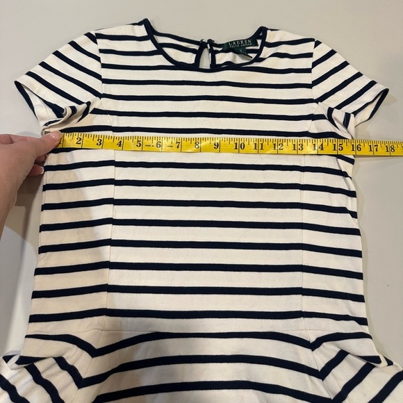 Lauren by Ralph Lauren Striped Knit Blouse with Ruffle Size Small - Picture 4 of 5